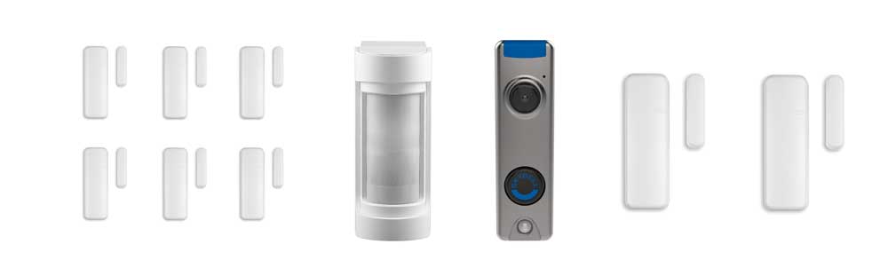 doorbell camera and motion sensor and window door sensors
